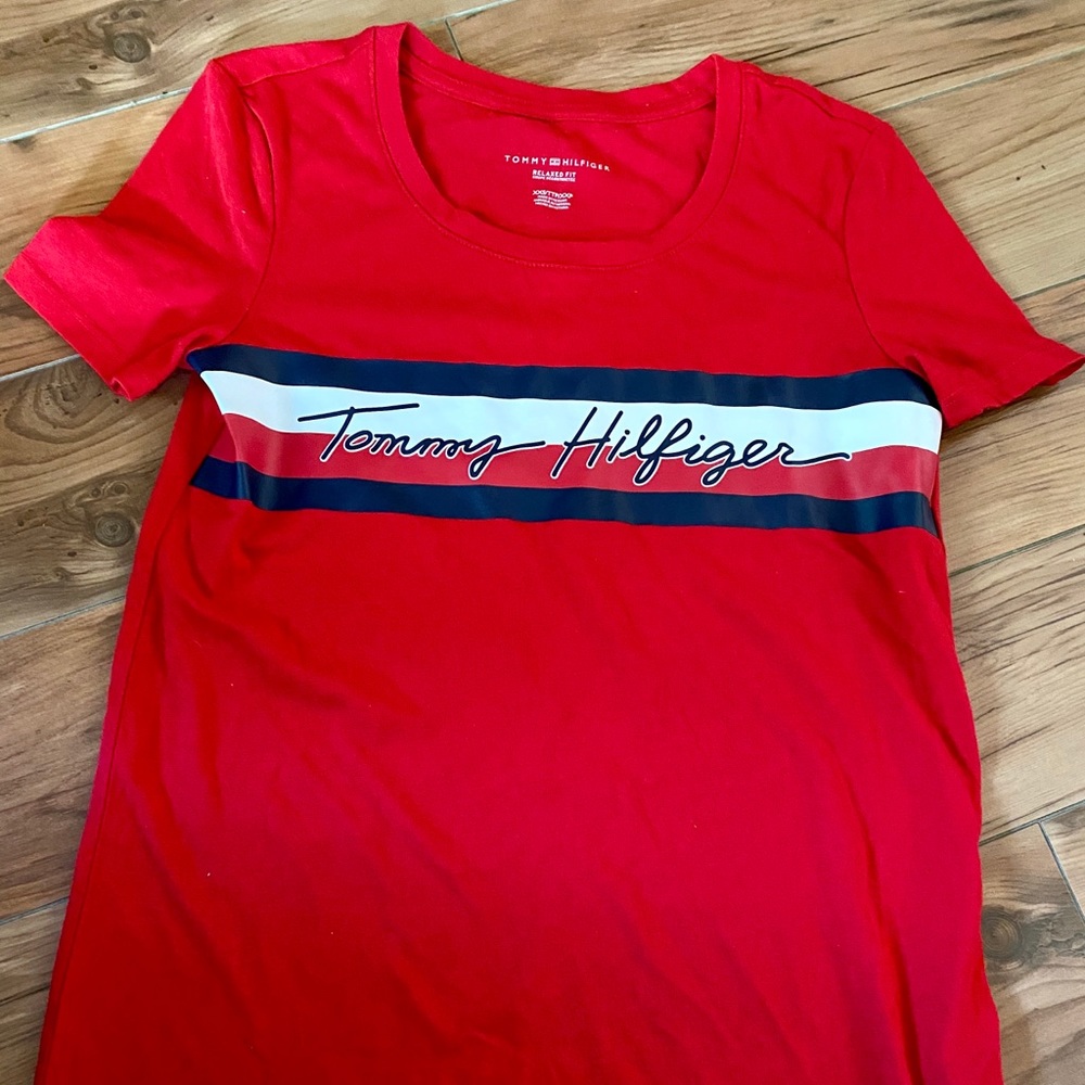 Red Tommy Hilfiger Relaxed Fit Tee